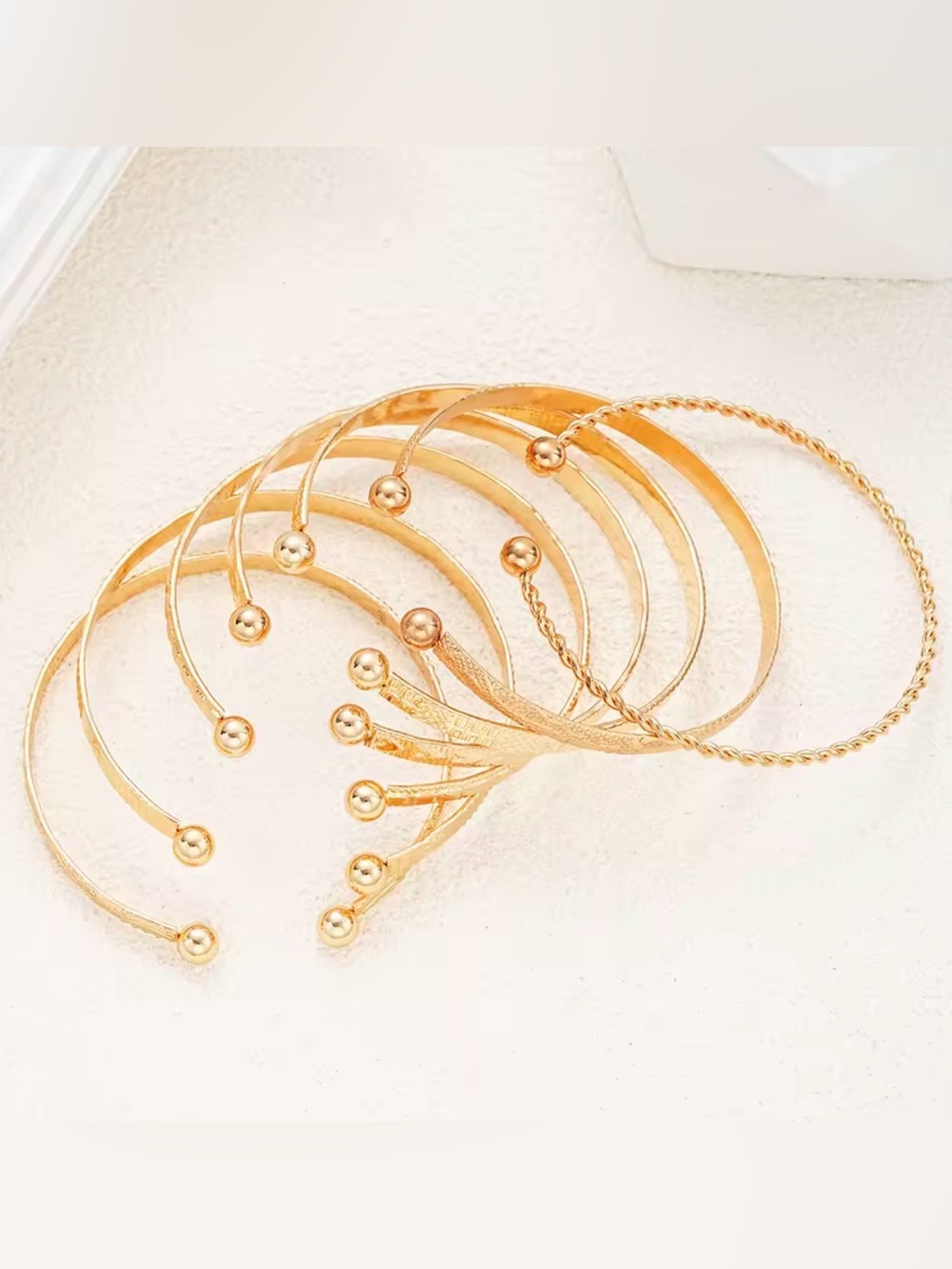 Boho Luxe Gold Cuff Bracelet Stack 💛✨ - Picture 4 of 5